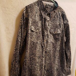 Rodeo Western Leopard print Button Up 2X